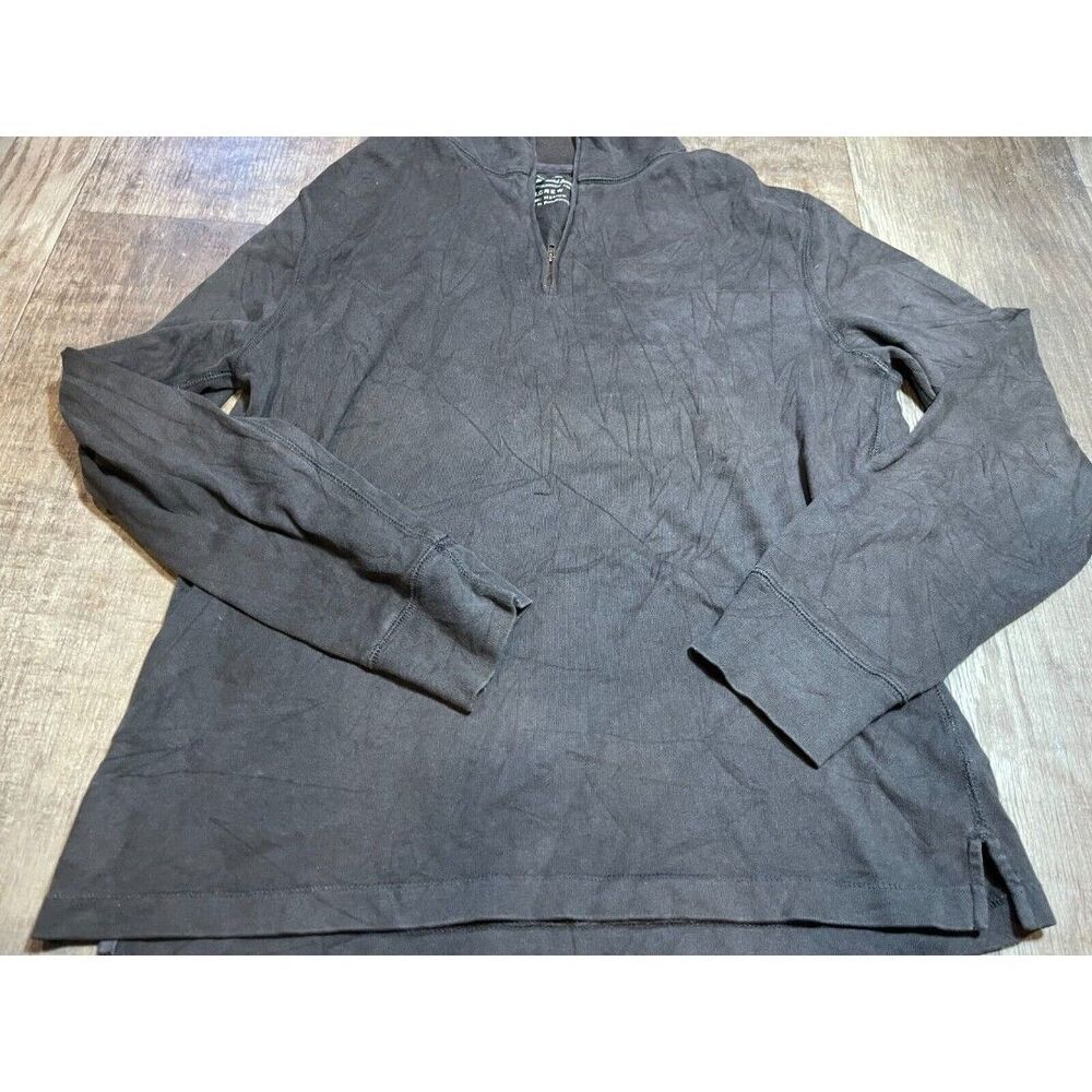 J Crew Sweater Sweatshirt Womens Medium M Brown Long Sleeve Pull over Zip neck